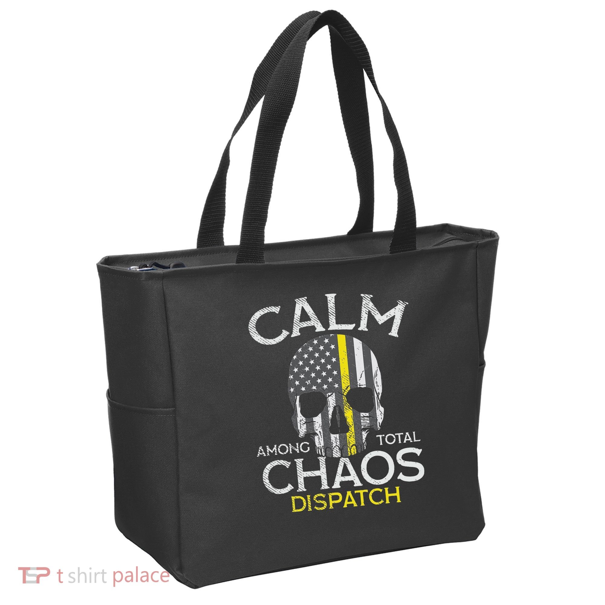 Calm Among Total Chaos 911 Dispatcher Us Flag Tote Bag
