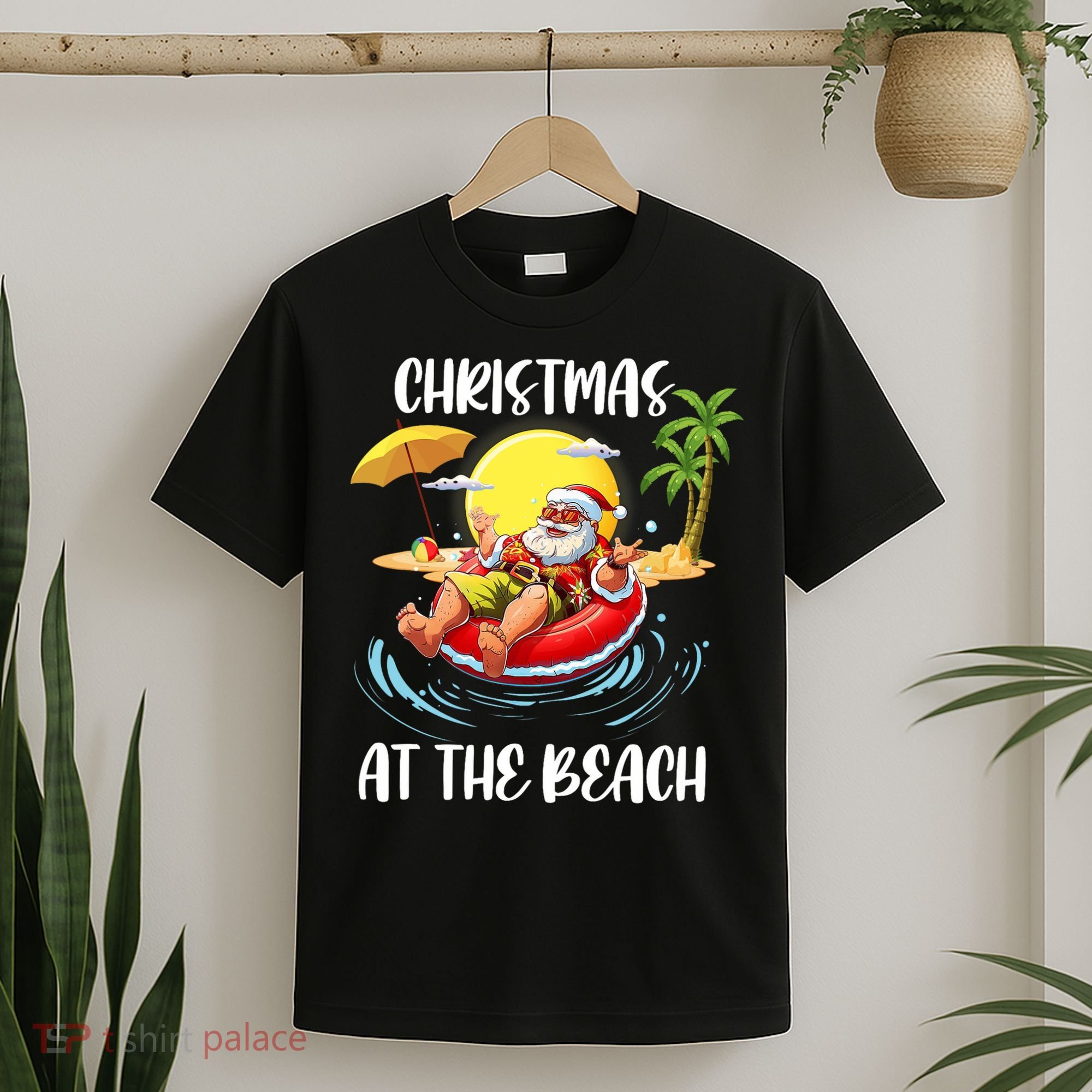 Christmas At The Beach Santa Summer Vacation Beach In July T-Shirt