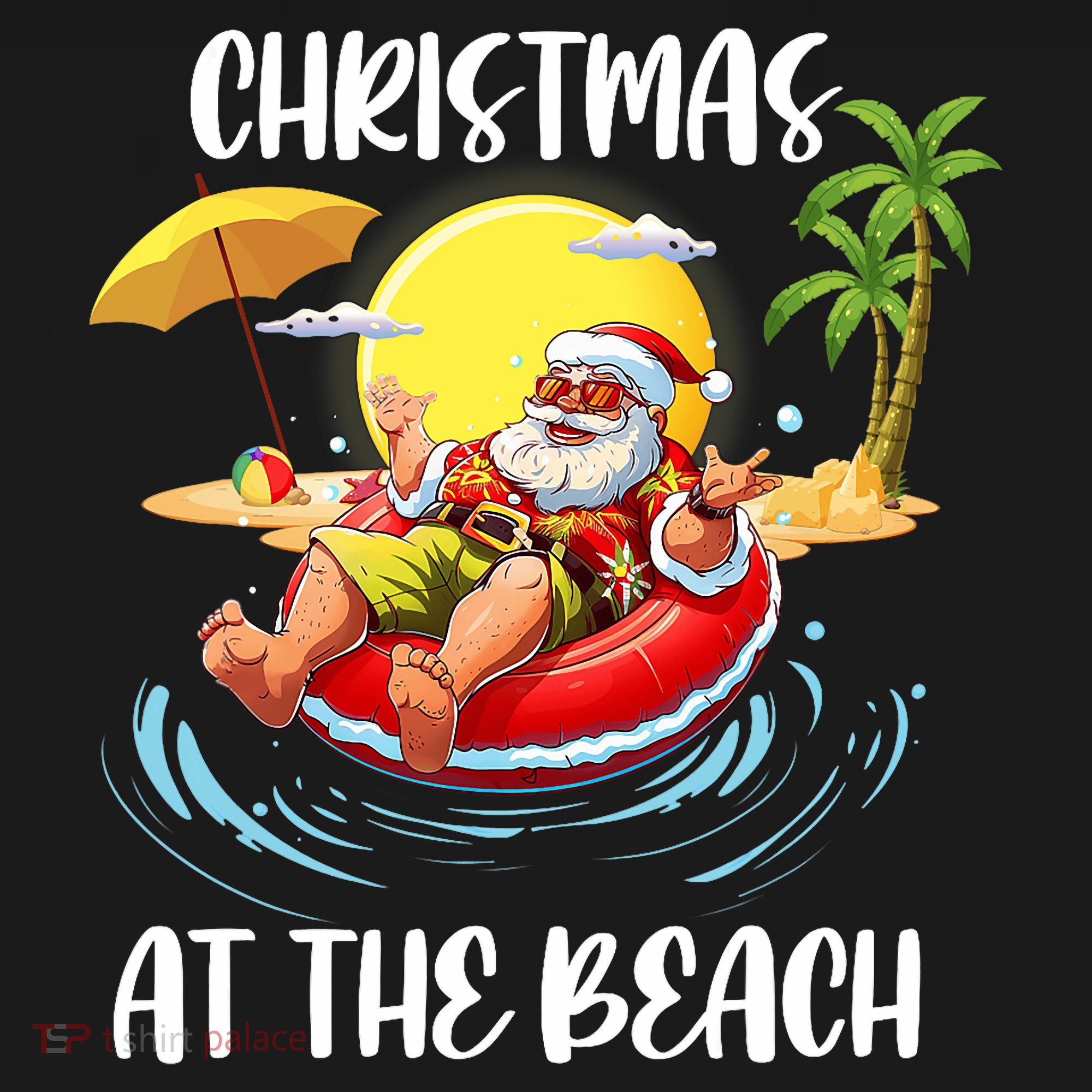 Christmas At The Beach Santa Summer Vacation Beach In July Mousepad