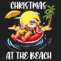 Christmas At The Beach Santa Summer Vacation Beach In July Hat thumb 2