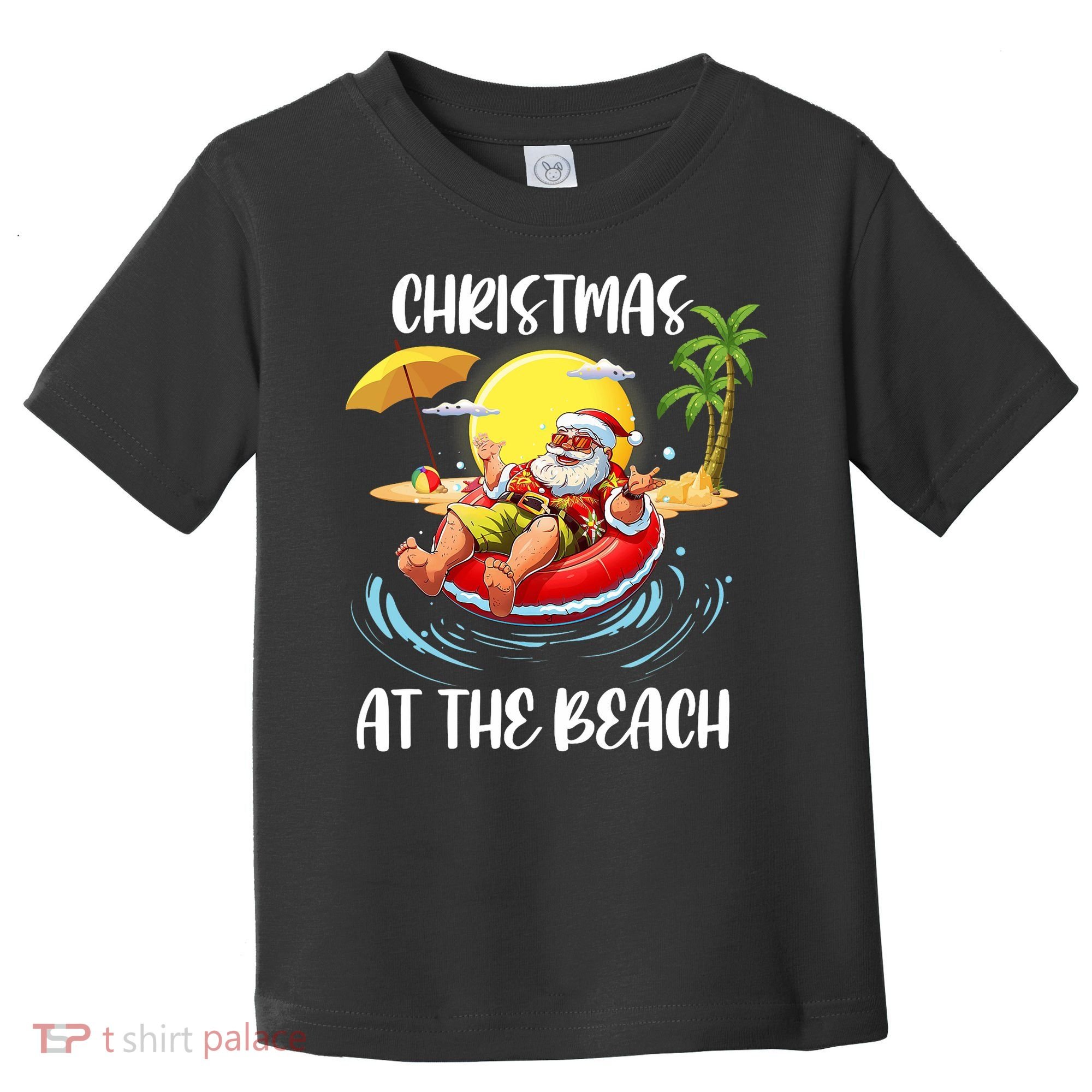 Christmas At The Beach Santa Summer Vacation Beach In July Toddler T-Shirt