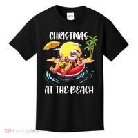 Christmas At The Beach Santa Summer Vacation Beach In July Kids T-Shirt thumb 0
