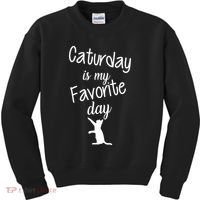 Caturday Is My Favorite Day Kids Sweatshirt thumb 0