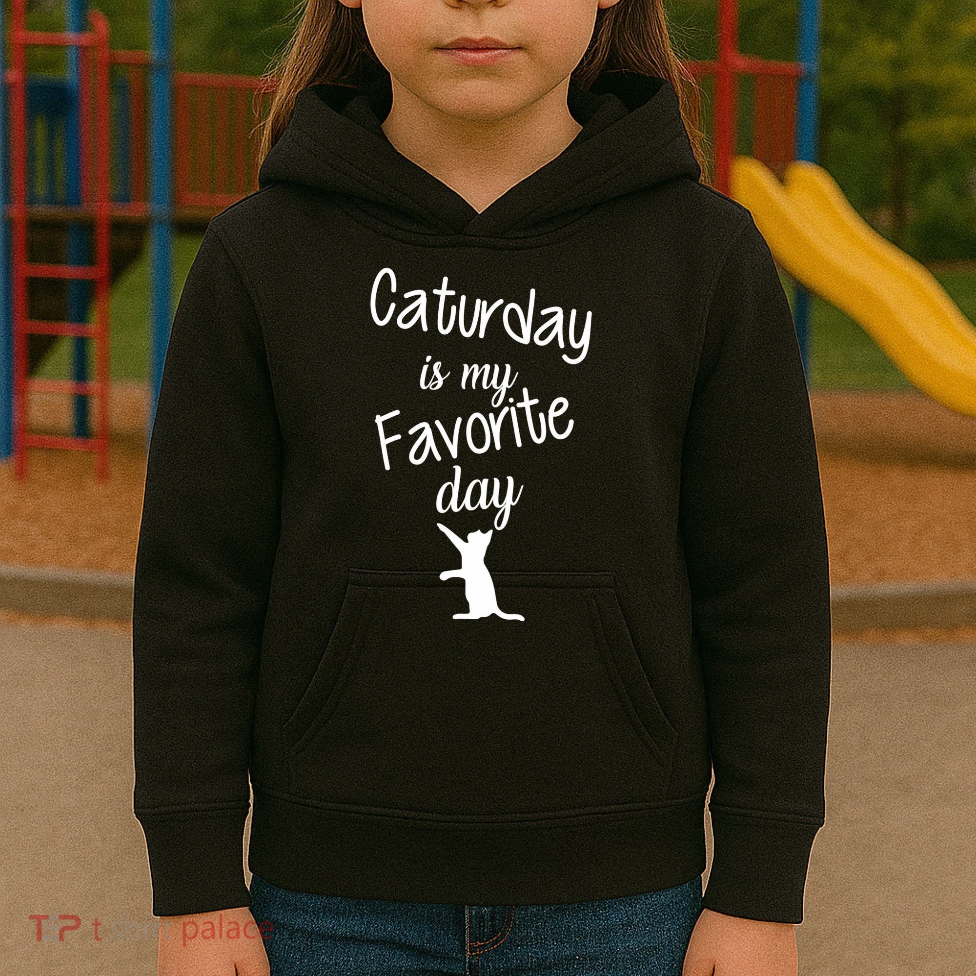 Caturday Is My Favorite Day Kids Hoodie