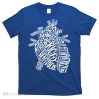 Cardiac Anatomic Typography Heart Cardiology Nurse Doctor Funny Gift T-Shirt thumb 0