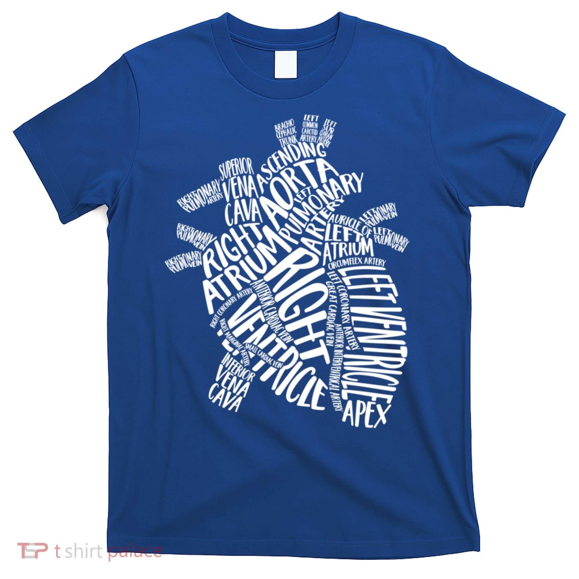 Cardiac Anatomic Typography Heart Cardiology Nurse Doctor Funny Gift T-Shirt