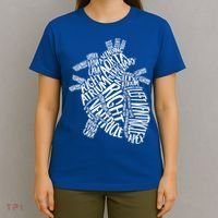Cardiac Anatomic Typography Heart Cardiology Nurse Doctor Funny Gift T-Shirt thumb 4