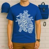 Cardiac Anatomic Typography Heart Cardiology Nurse Doctor Funny Gift T-Shirt thumb 6