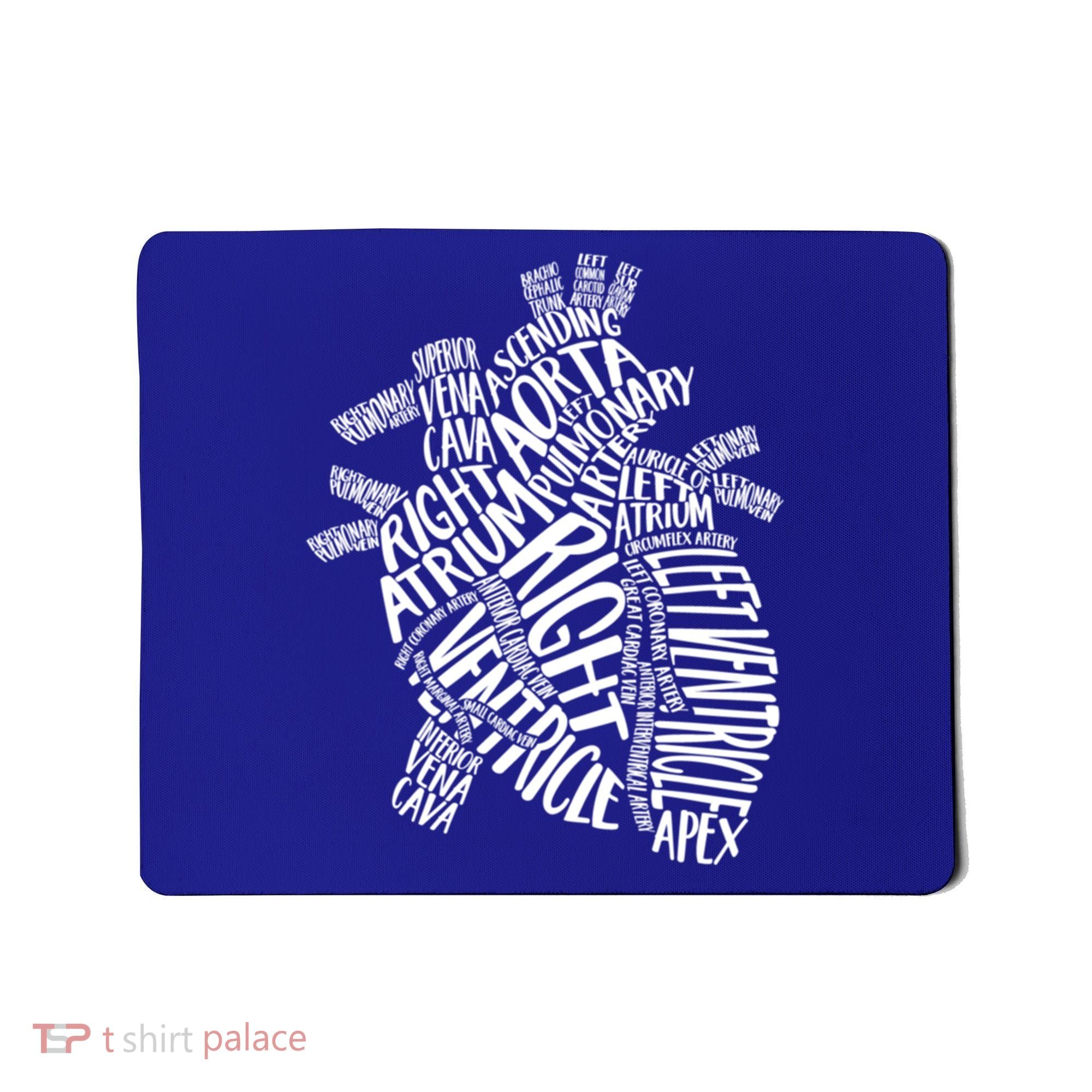 Cardiac Anatomic Typography Heart Cardiology Nurse Doctor Funny Gift Mousepad