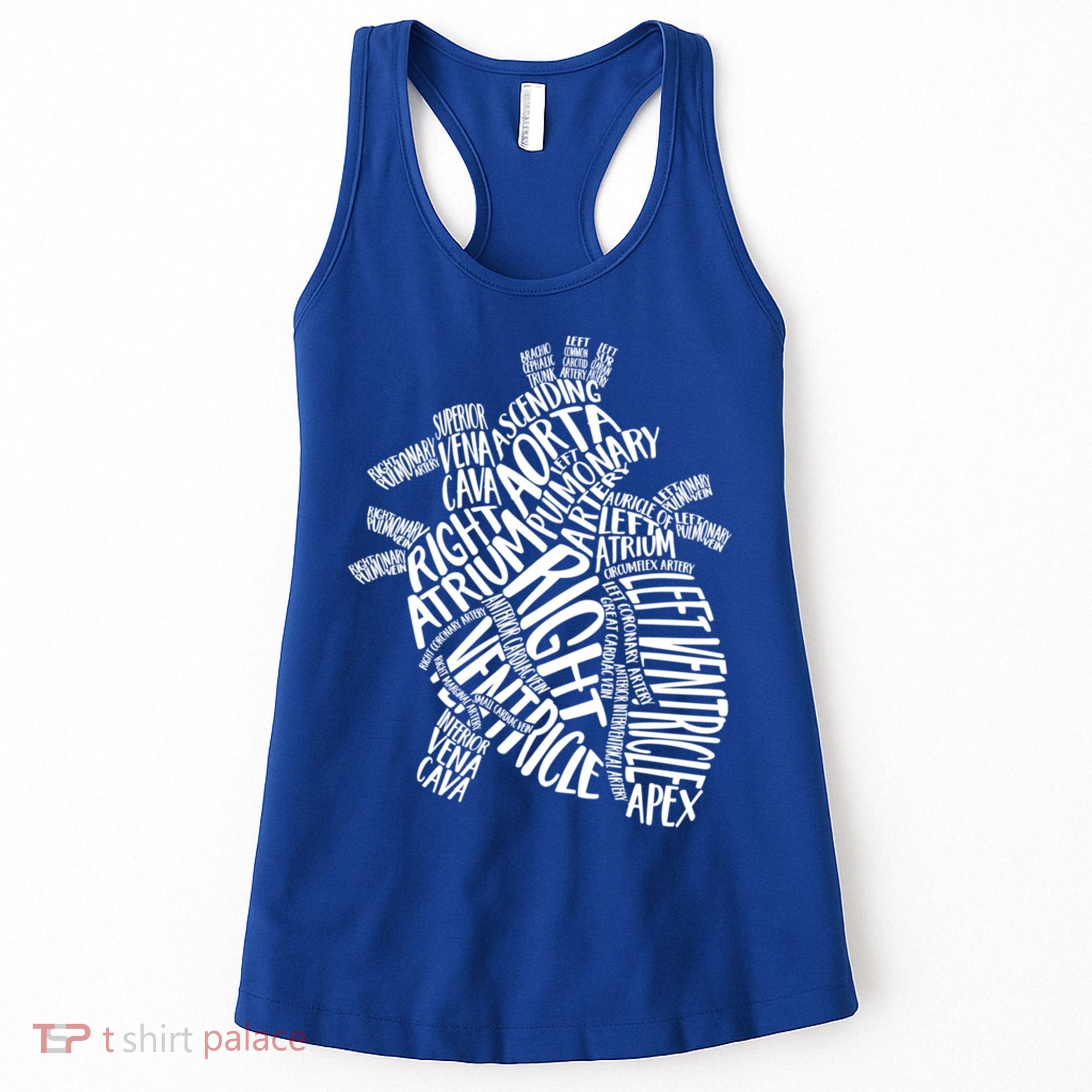 Cardiac Anatomic Typography Heart Cardiology Nurse Doctor Funny Gift Women's Tank Top