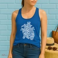 Cardiac Anatomic Typography Heart Cardiology Nurse Doctor Funny Gift Women's Tank Top thumb 2