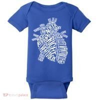 Cardiac Anatomic Typography Heart Cardiology Nurse Doctor Funny Gift Baby Bodysuit thumb 0