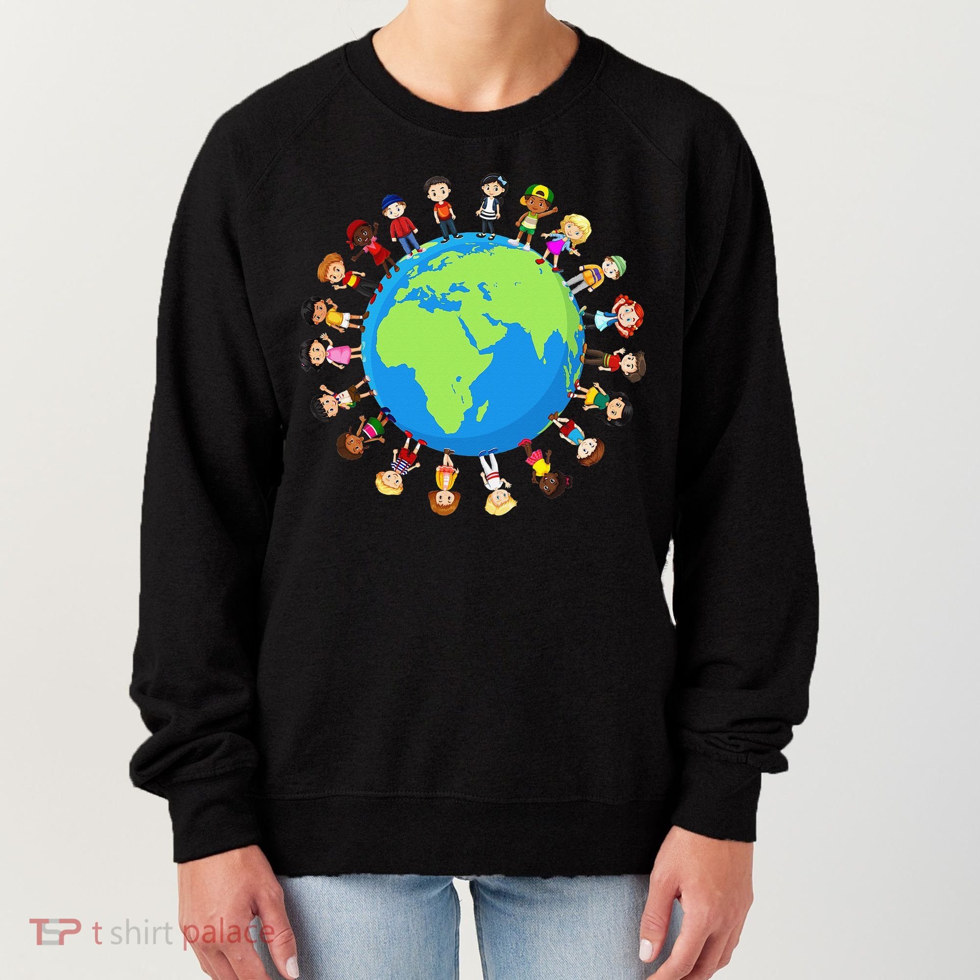 Children Around The World Environmentalist Earth Day Women's Sweatshirt