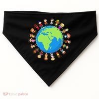 Children Around The World Environmentalist Earth Day USA-Made Doggie Bandana thumb 0