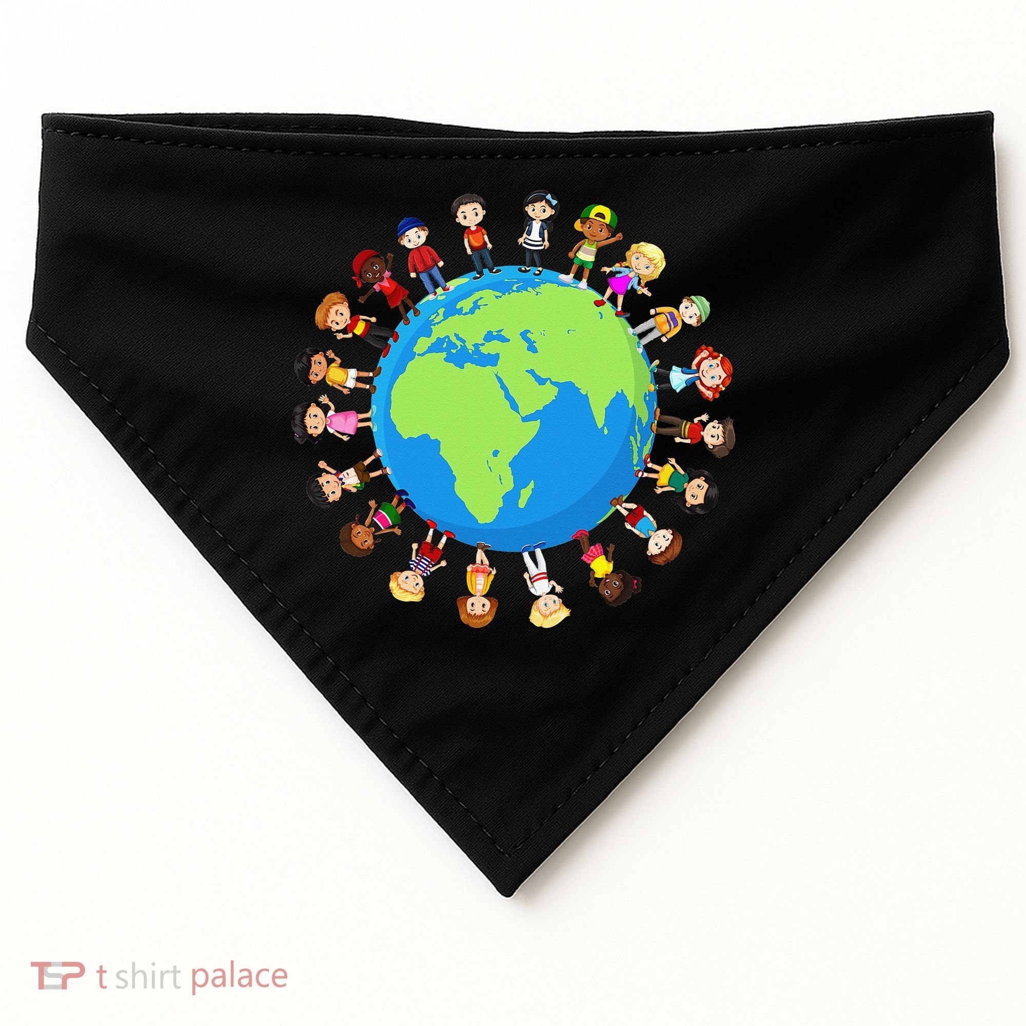Children Around The World Environmentalist Earth Day USA-Made Doggie Bandana