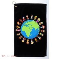Children Around The World Environmentalist Earth Day Golf Towel thumb 0