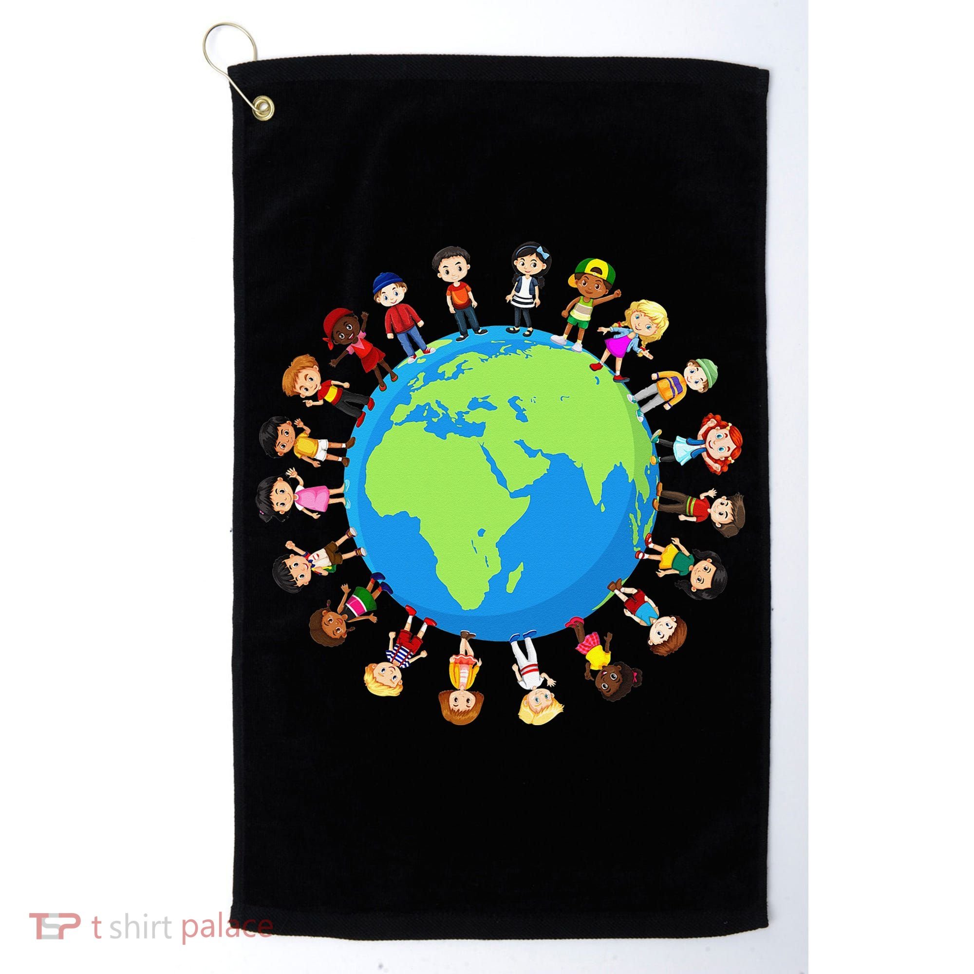 Children Around The World Environmentalist Earth Day Golf Towel