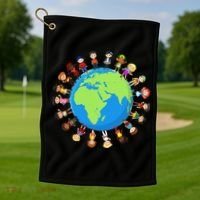 Children Around The World Environmentalist Earth Day Golf Towel thumb 1