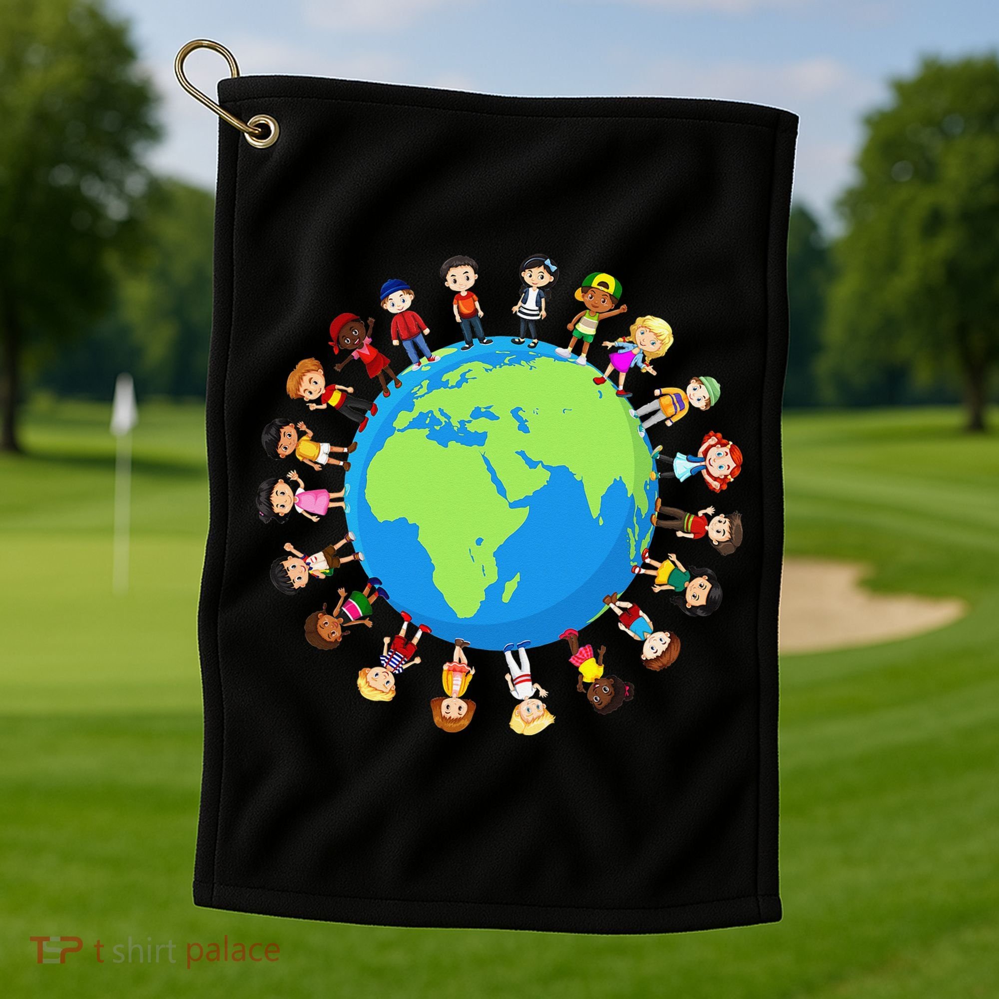 Children Around The World Environmentalist Earth Day Golf Towel