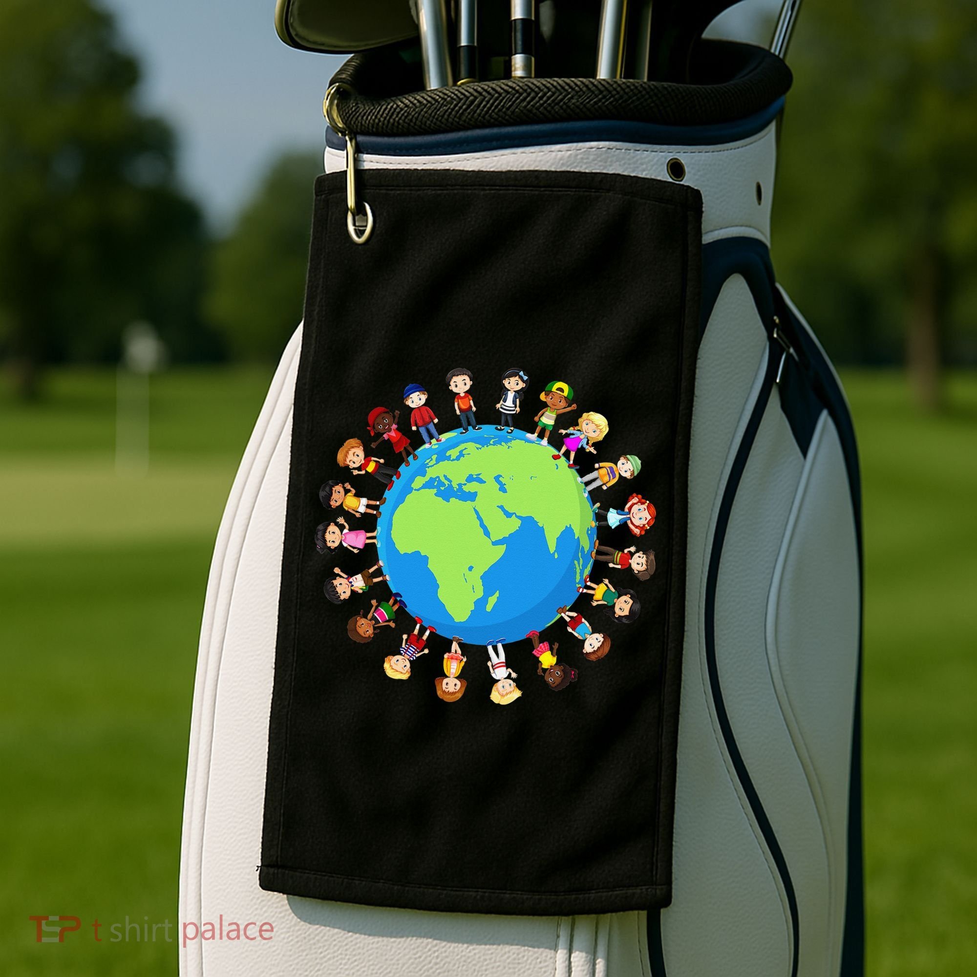 Children Around The World Environmentalist Earth Day Golf Towel