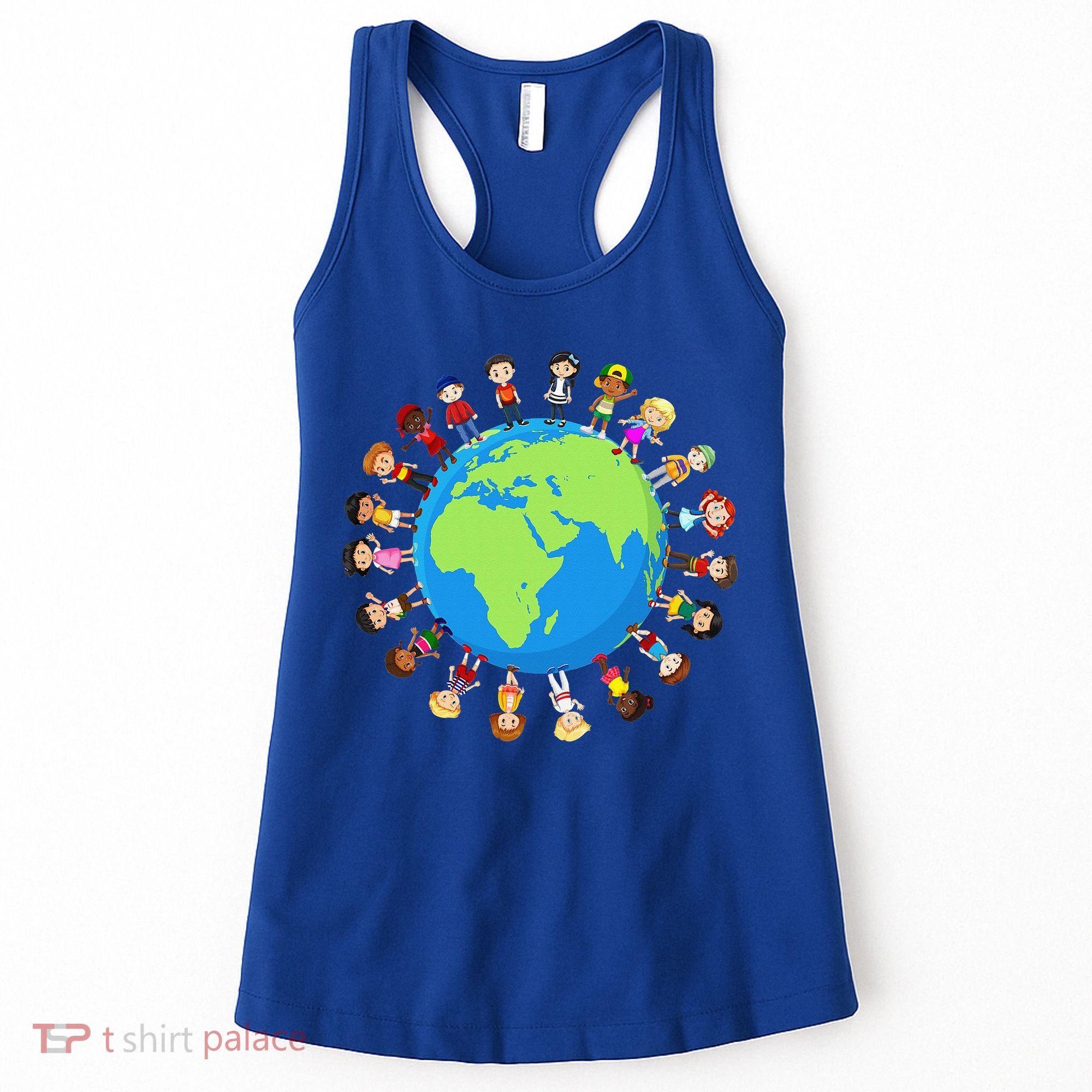 Children Around The World Environmentalist Earth Day Women's Tank Top