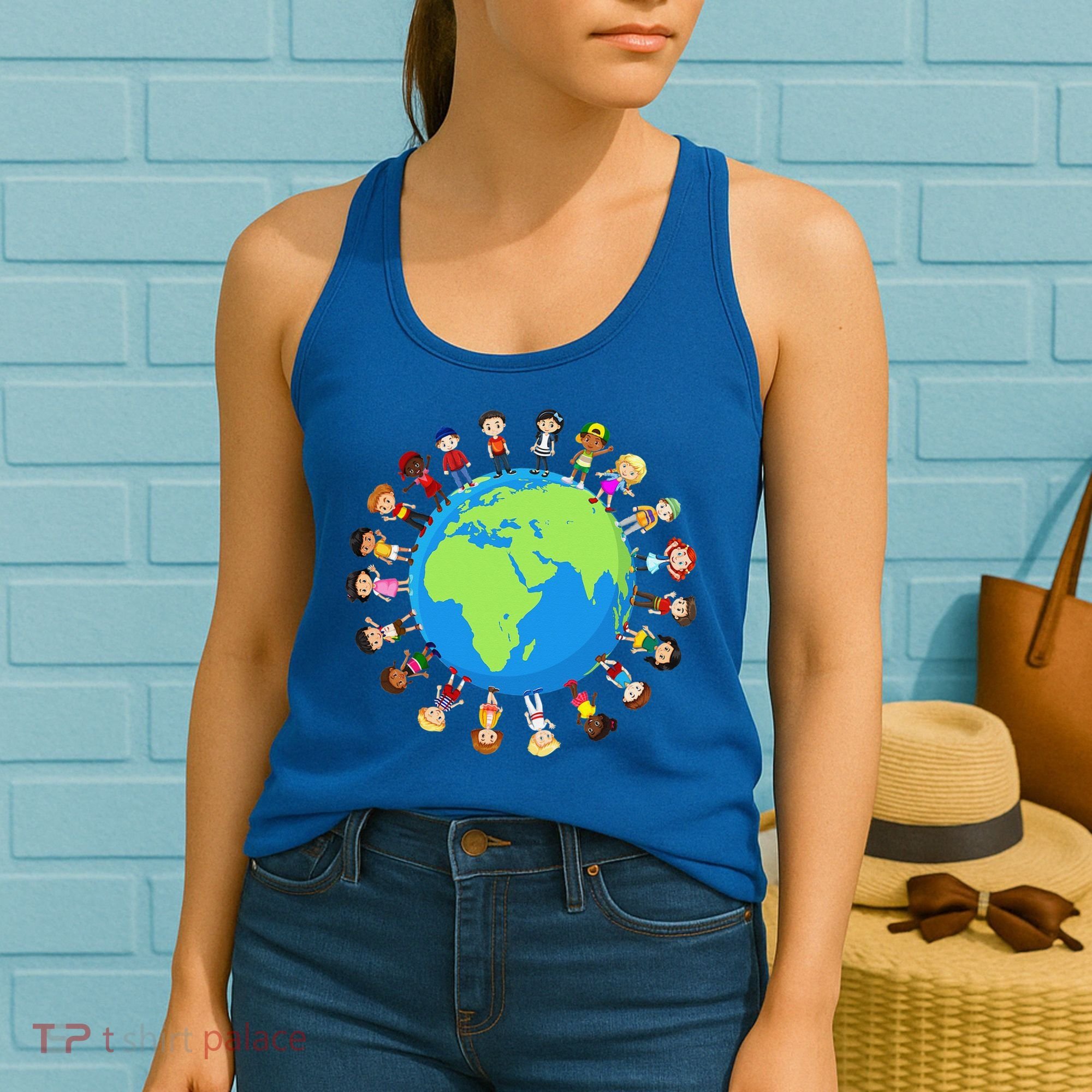 Children Around The World Environmentalist Earth Day Women's Tank Top