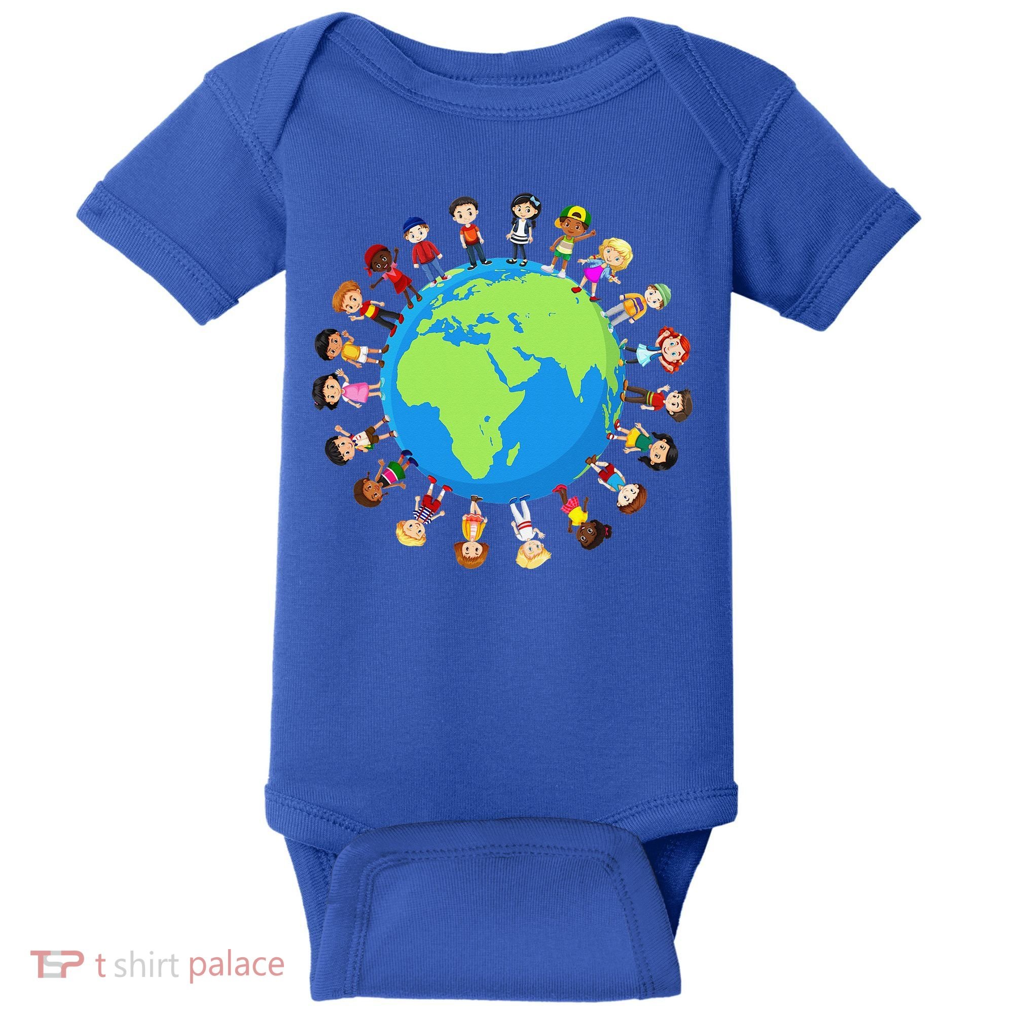 Children Around The World Environmentalist Earth Day Baby Bodysuit