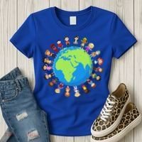 Children Around The World Environmentalist Earth Day Women's T-Shirt thumb 3