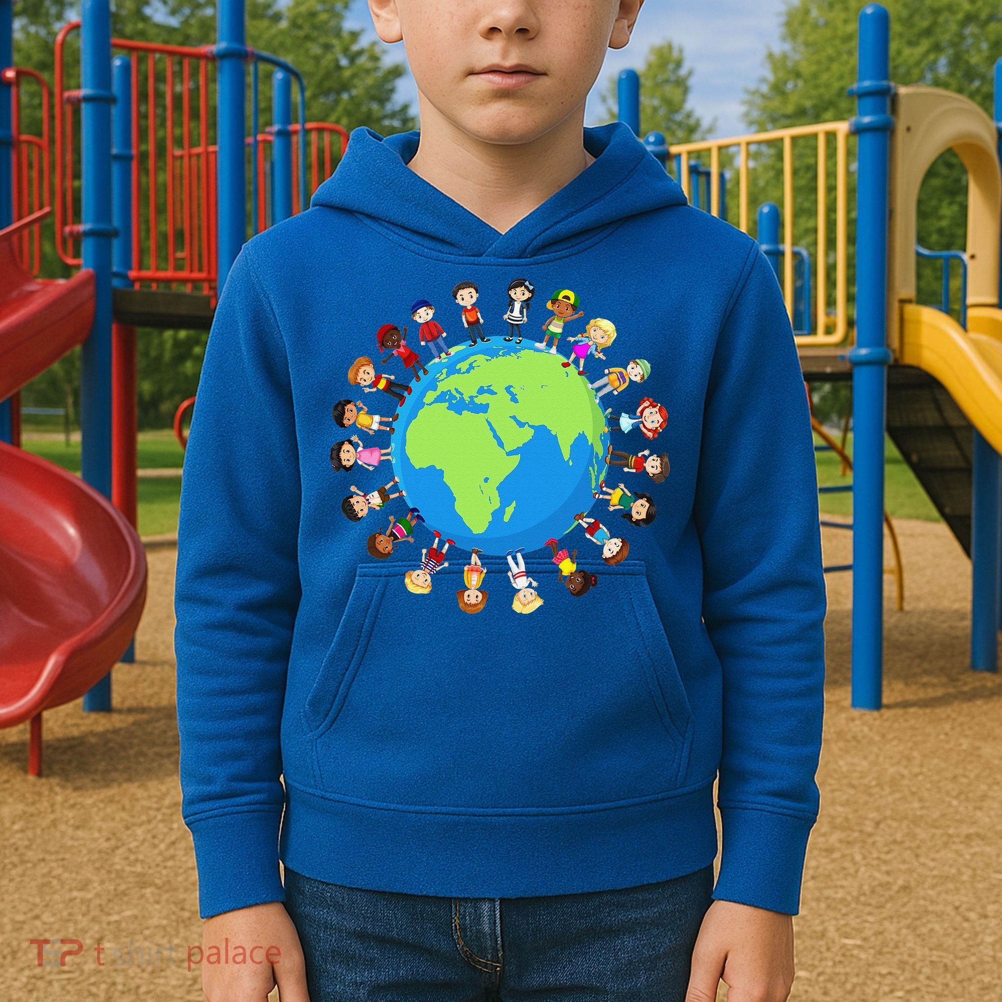Children Around The World Environmentalist Earth Day Kids Hoodie