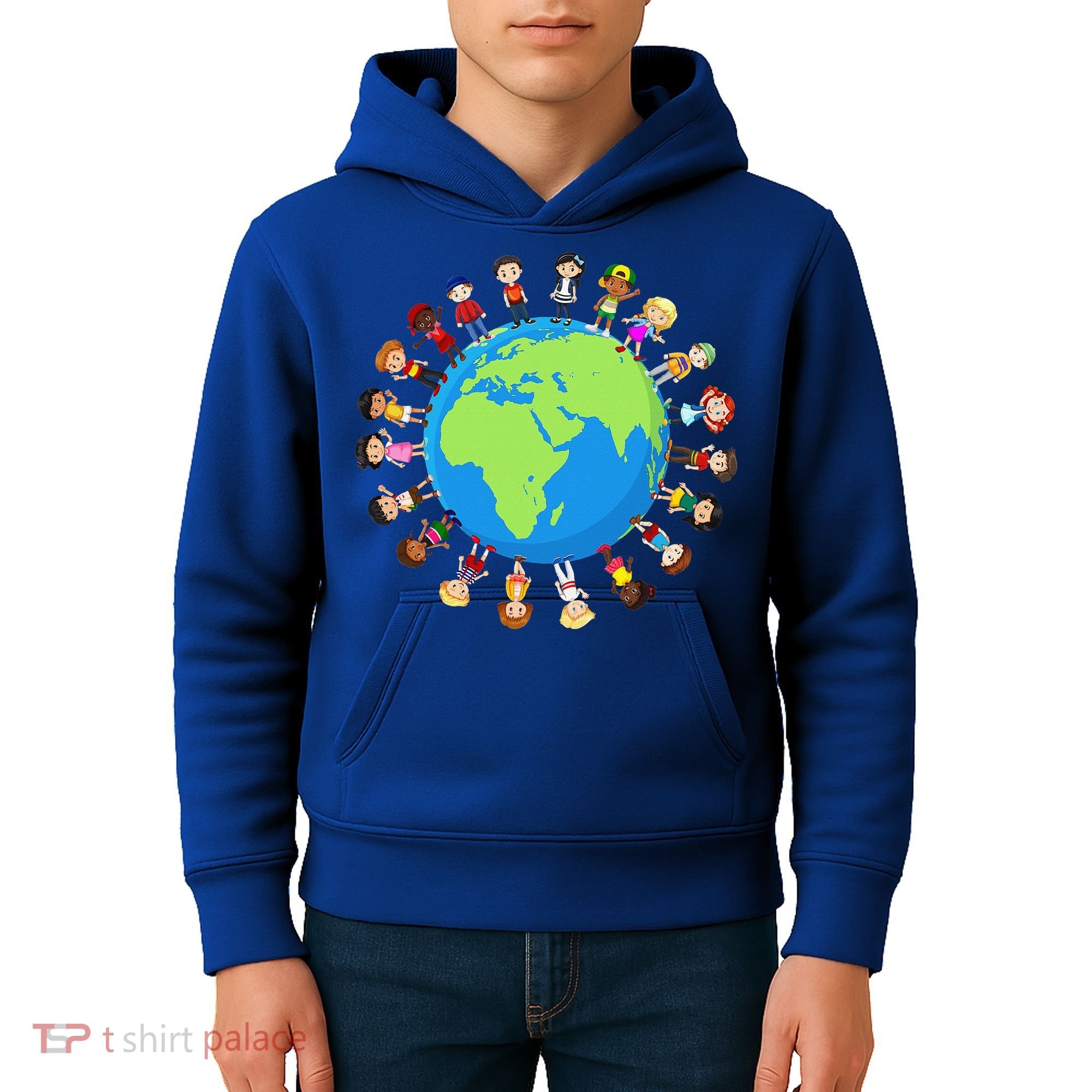 Children Around The World Environmentalist Earth Day Kids Hoodie