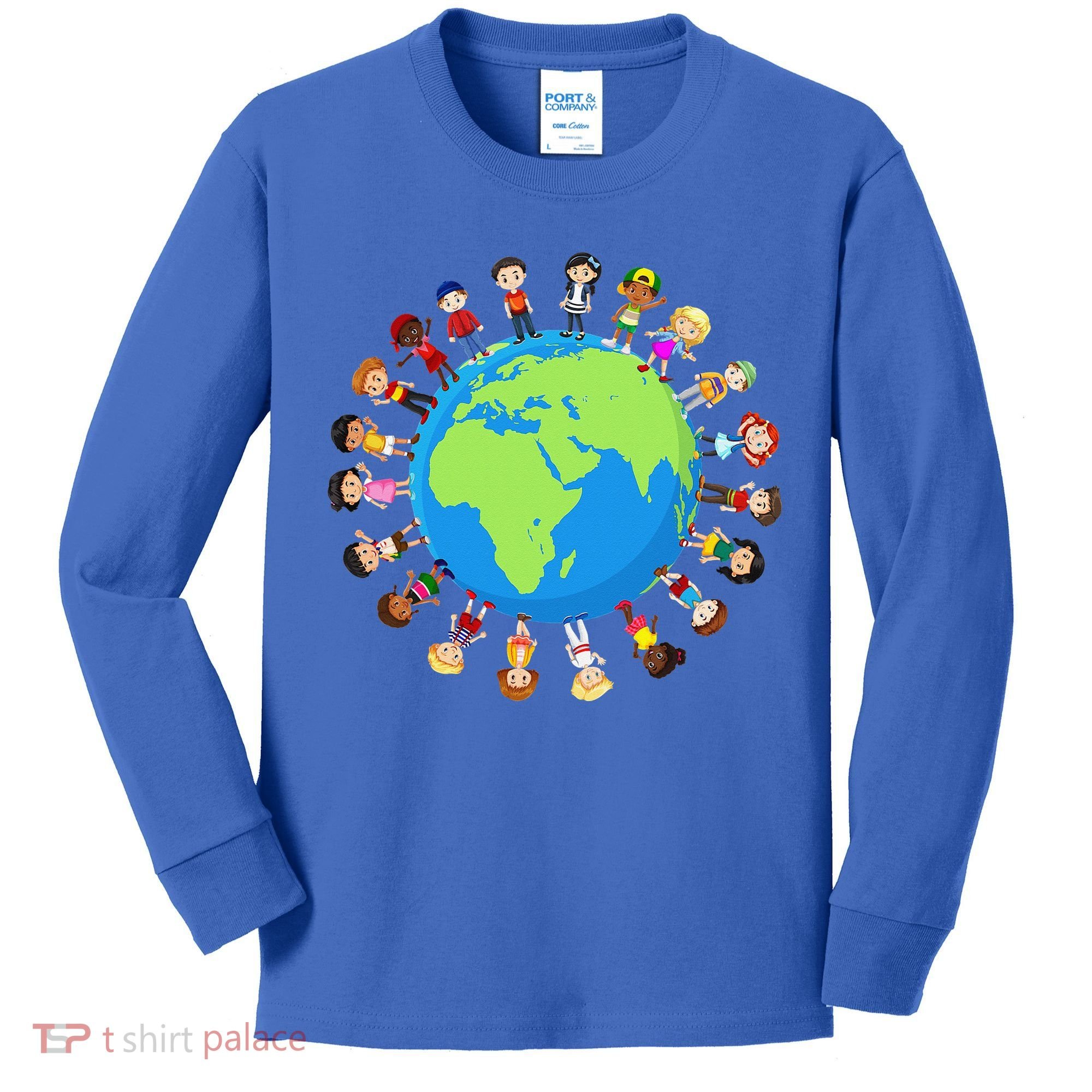 Children Around The World Environmentalist Earth Day Kids Long Sleeve Shirt