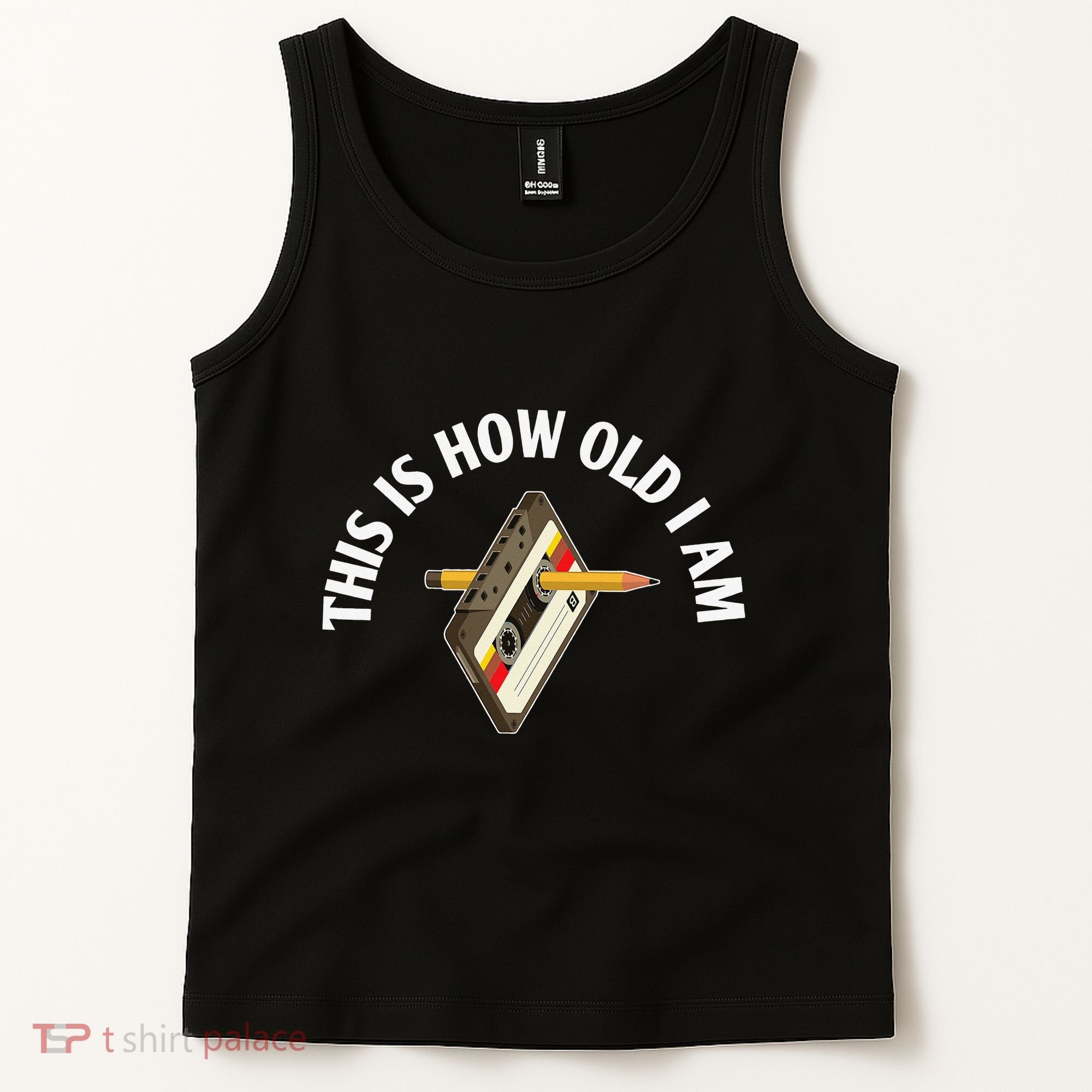Cassette Audio Tape 80s Retro Music Old Mix Pencil Tank Top