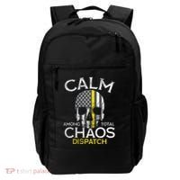 Calm Among Total Chaos 911 Dispatcher Us Flag Backpack thumb 0