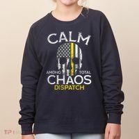 Calm Among Total Chaos 911 Dispatcher Us Flag Women's Sweatshirt thumb 0