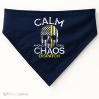 Calm Among Total Chaos 911 Dispatcher Us Flag USA-Made Doggie Bandana thumb 0