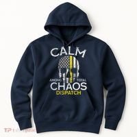 Calm Among Total Chaos 911 Dispatcher Us Flag Hoodie thumb 0