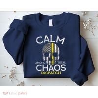 Calm Among Total Chaos 911 Dispatcher Us Flag Sweatshirt thumb 2