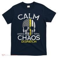 Calm Among Total Chaos 911 Dispatcher Us Flag T-Shirt thumb 0