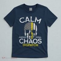 Calm Among Total Chaos 911 Dispatcher Us Flag T-Shirt thumb 5