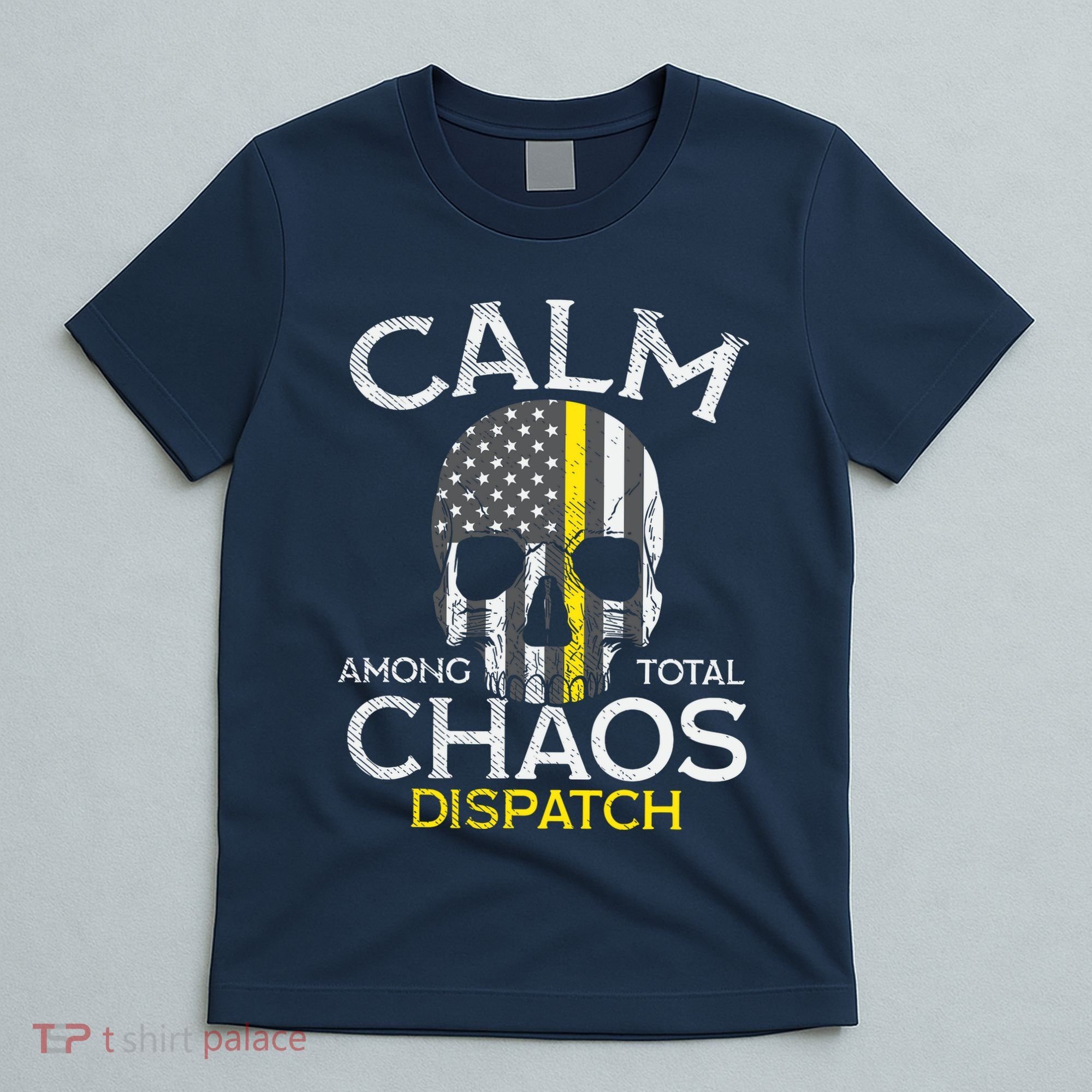 Calm Among Total Chaos 911 Dispatcher Us Flag T-Shirt