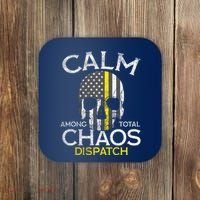 Calm Among Total Chaos 911 Dispatcher Us Flag Coaster thumb 0