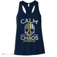 Calm Among Total Chaos 911 Dispatcher Us Flag Women's Tank Top thumb 0