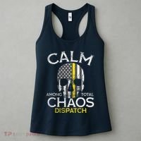 Calm Among Total Chaos 911 Dispatcher Us Flag Women's Tank Top thumb 3