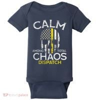 Calm Among Total Chaos 911 Dispatcher Us Flag Baby Bodysuit thumb 0