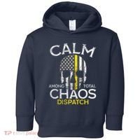 Calm Among Total Chaos 911 Dispatcher Us Flag Toddler Hoodie thumb 0
