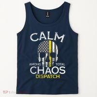 Calm Among Total Chaos 911 Dispatcher Us Flag Tank Top thumb 2