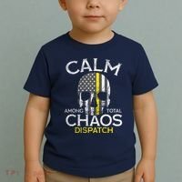 Calm Among Total Chaos 911 Dispatcher Us Flag Toddler T-Shirt thumb 2