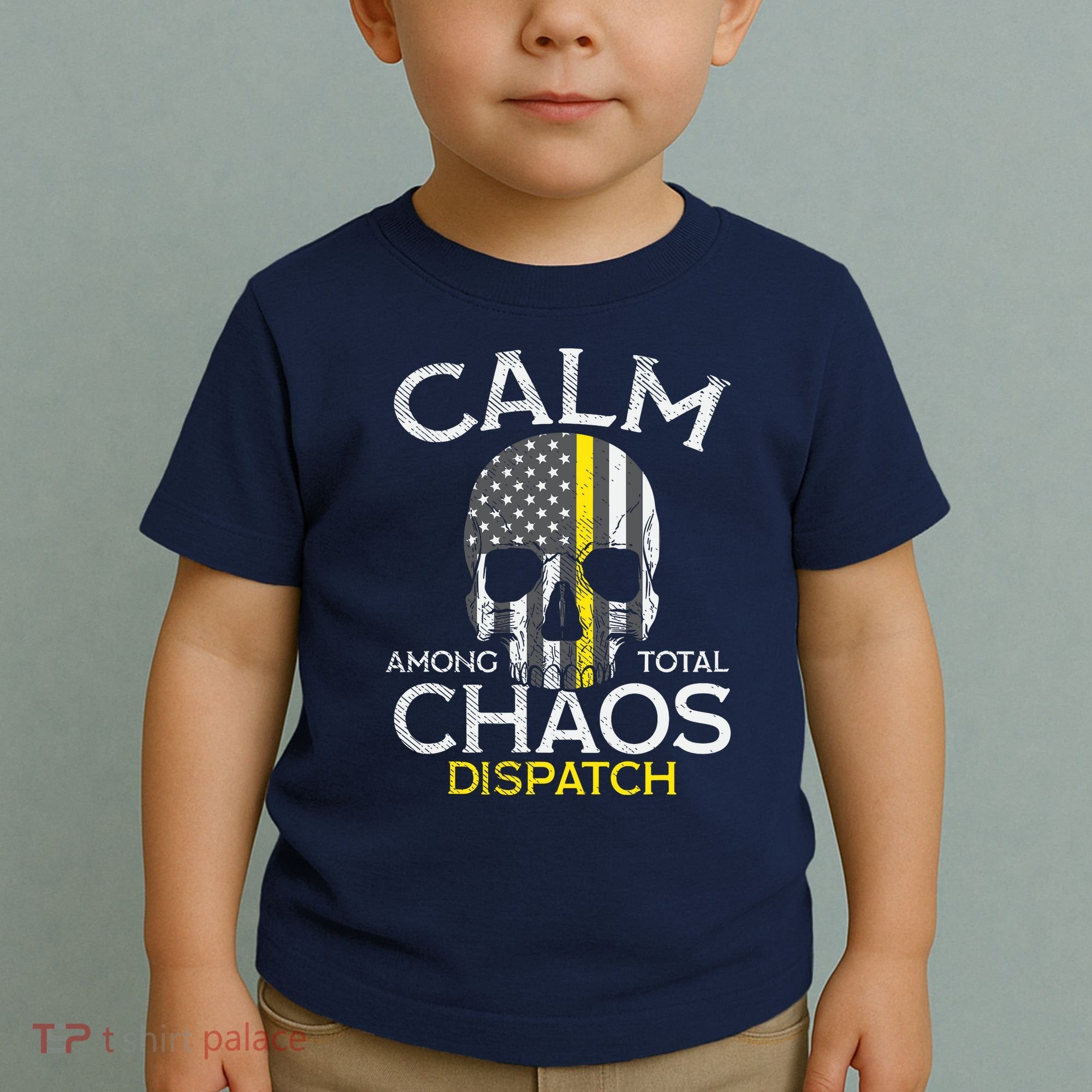 Calm Among Total Chaos 911 Dispatcher Us Flag Toddler T-Shirt