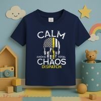Calm Among Total Chaos 911 Dispatcher Us Flag Toddler T-Shirt thumb 3