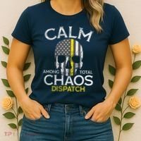 Calm Among Total Chaos 911 Dispatcher Us Flag Women's T-Shirt thumb 2